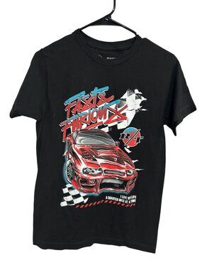 Fast & Furious Small Mens Black Red Car Graphic Tee Y2K Skater Aesthetic NWT